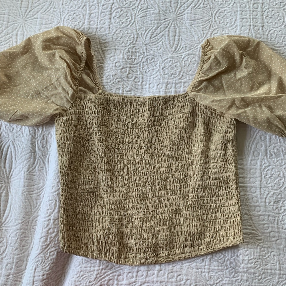 Cream Top with White Dot Detailing | Size XL